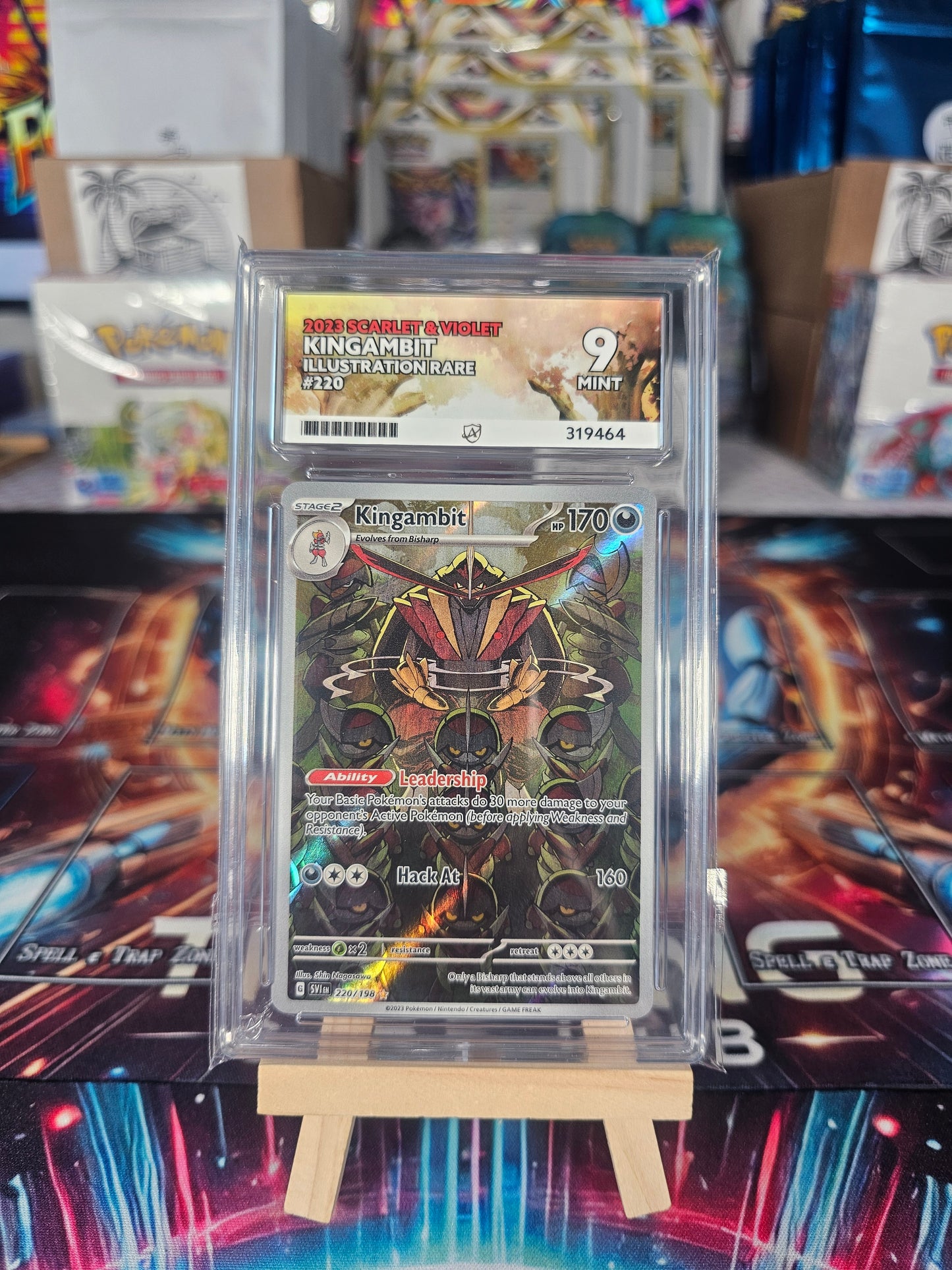 Kingambit #220/198 Scarlet & Violet Base Set Graded MINT Ace 9