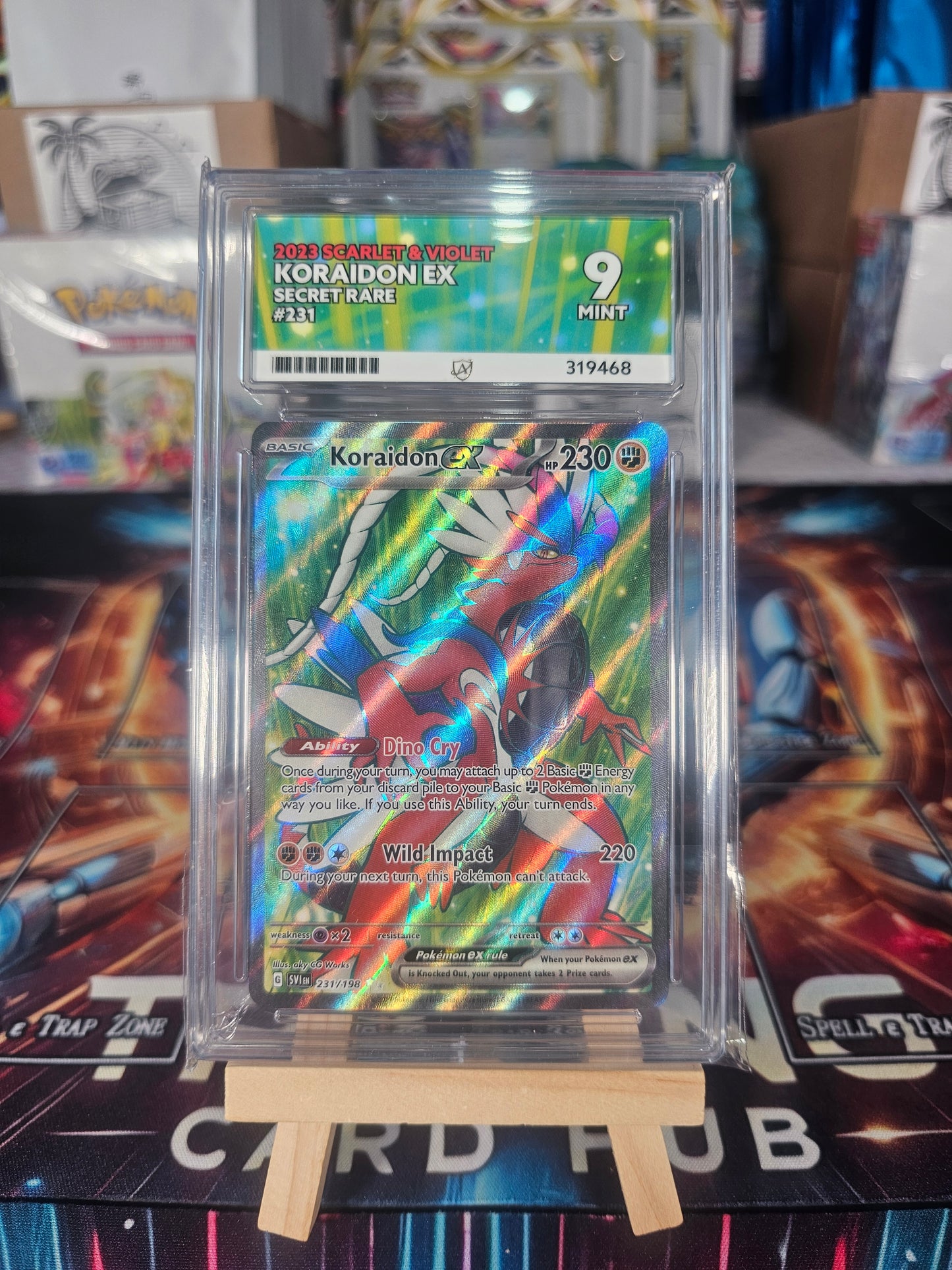 Koraidon ex #231/198 Scarlet & Violet Base Set Graded MINT Ace 9