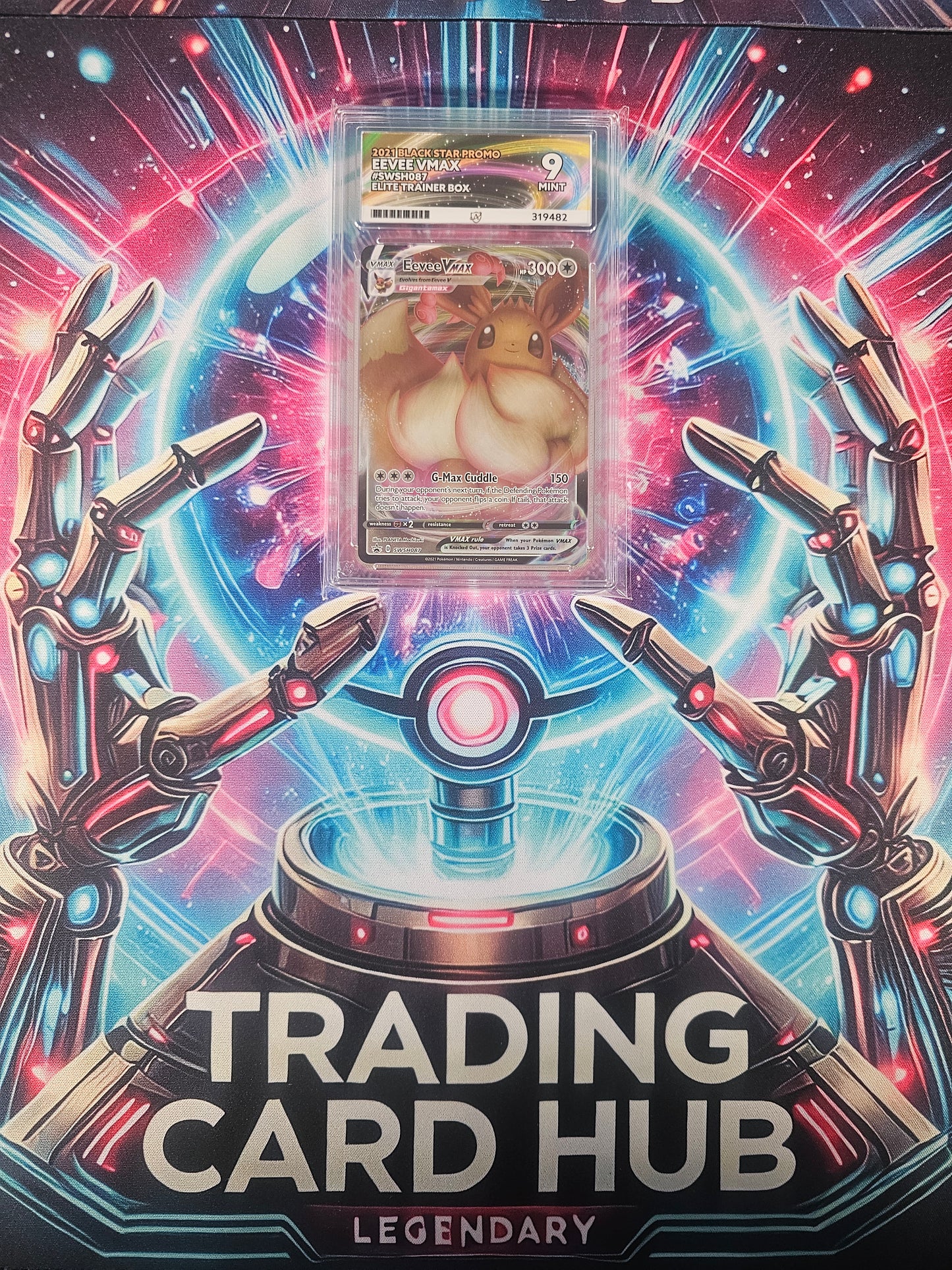 Eevee VMAX #SWSH087 Shining Fates ETB Black Star Promo Graded MINT Ace 9